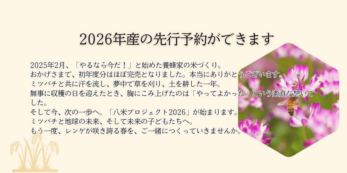 2026年度産の先行予約ができます